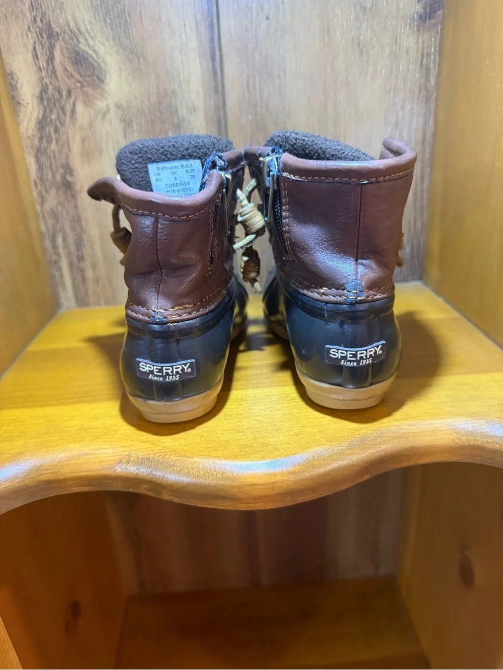 Sperry Kids Brown & Black Duck Boots - Waterproof Winter Shoes